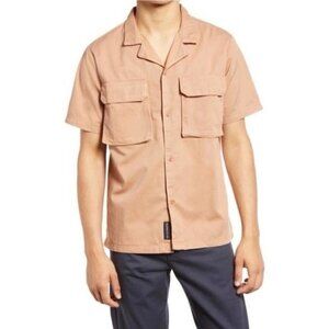 New Native Youth | 3D Pocket Cotton Button-Up Camp Shirt